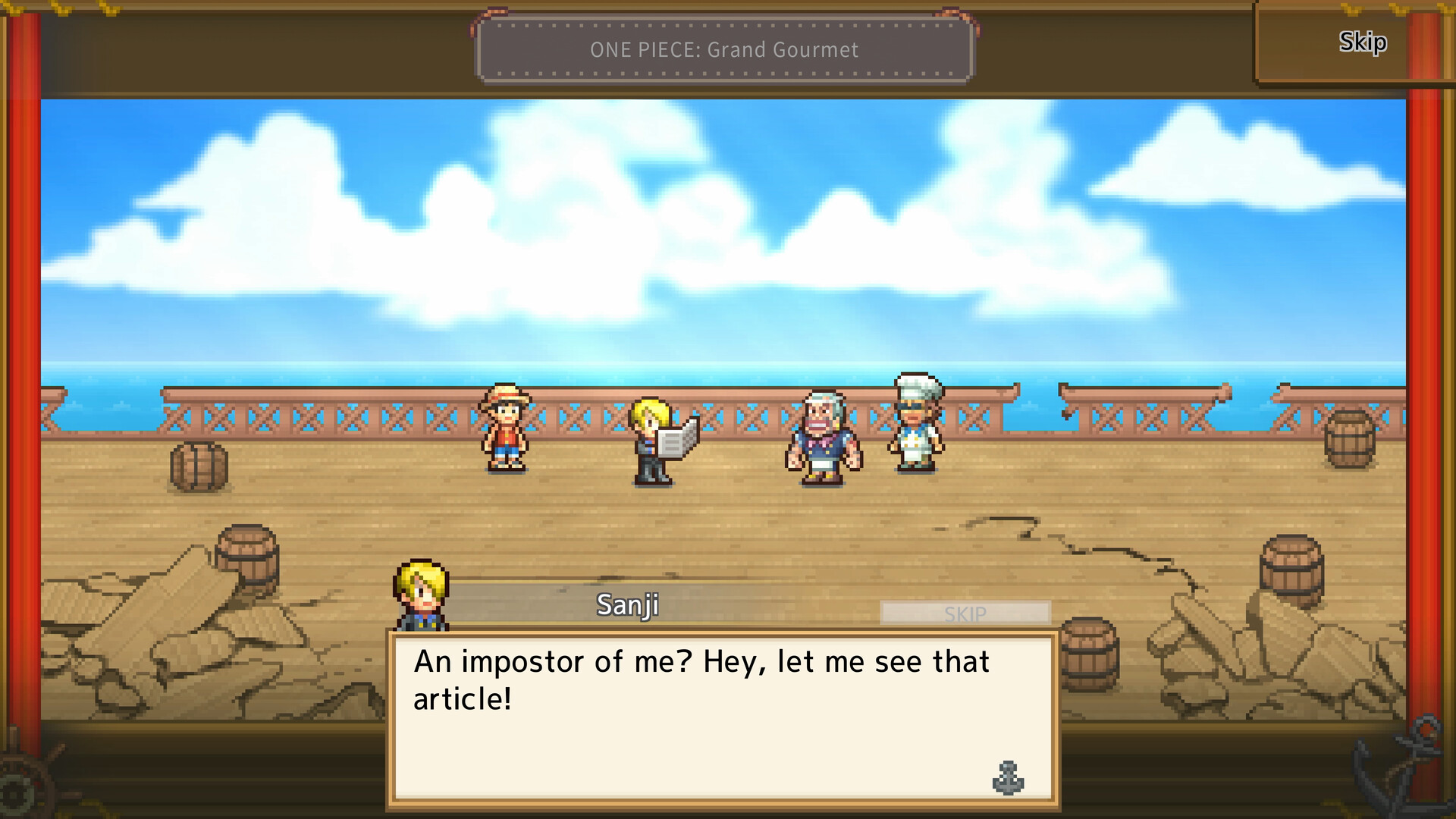 Sanji und andere im Gespräch an Deck