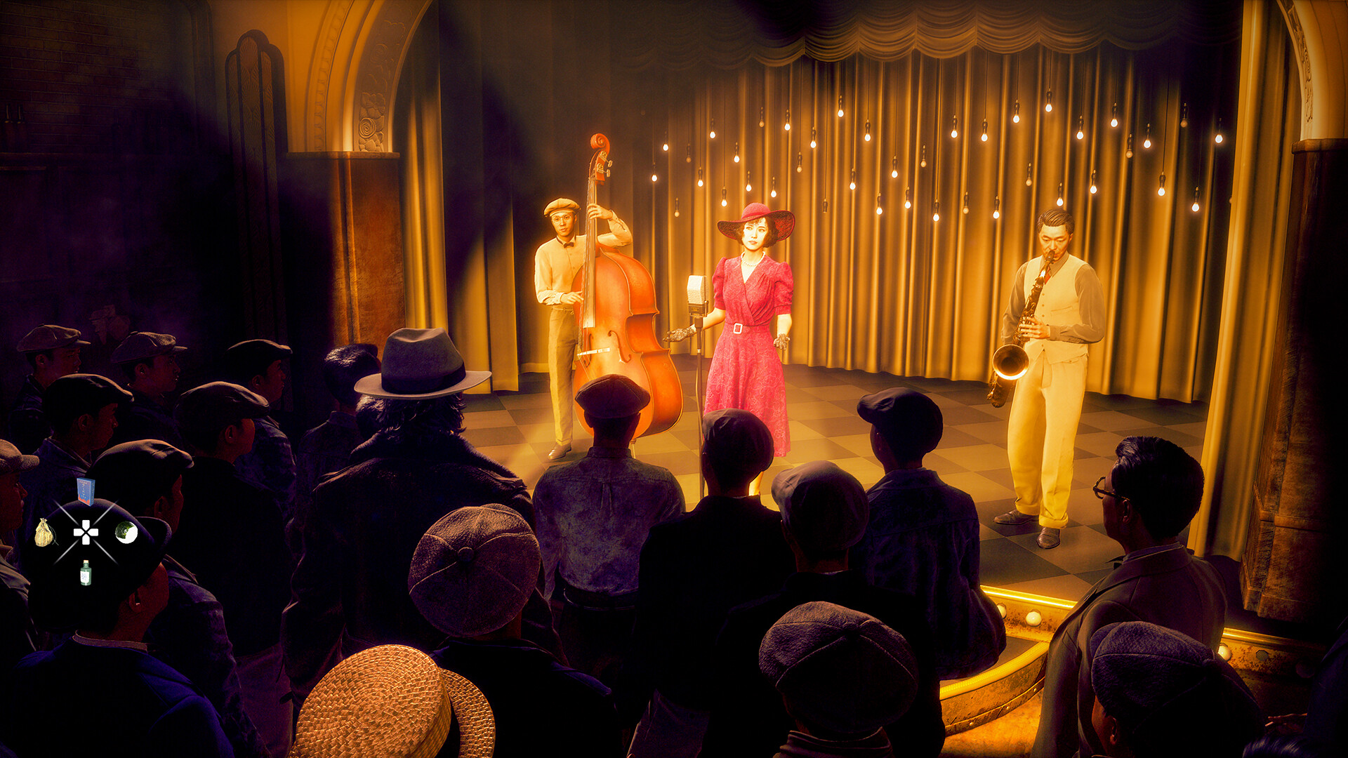 The stage of a jazz club