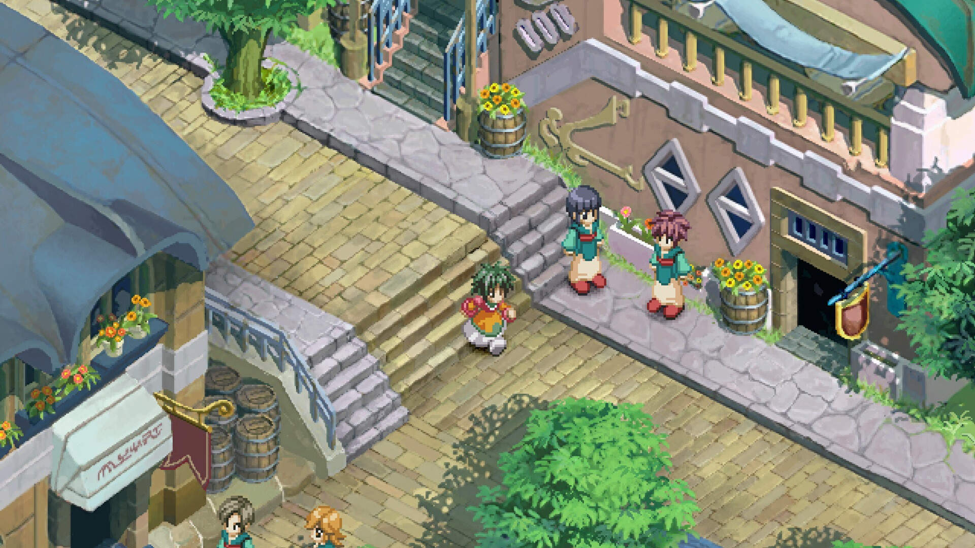 Detailed pixel art of a town