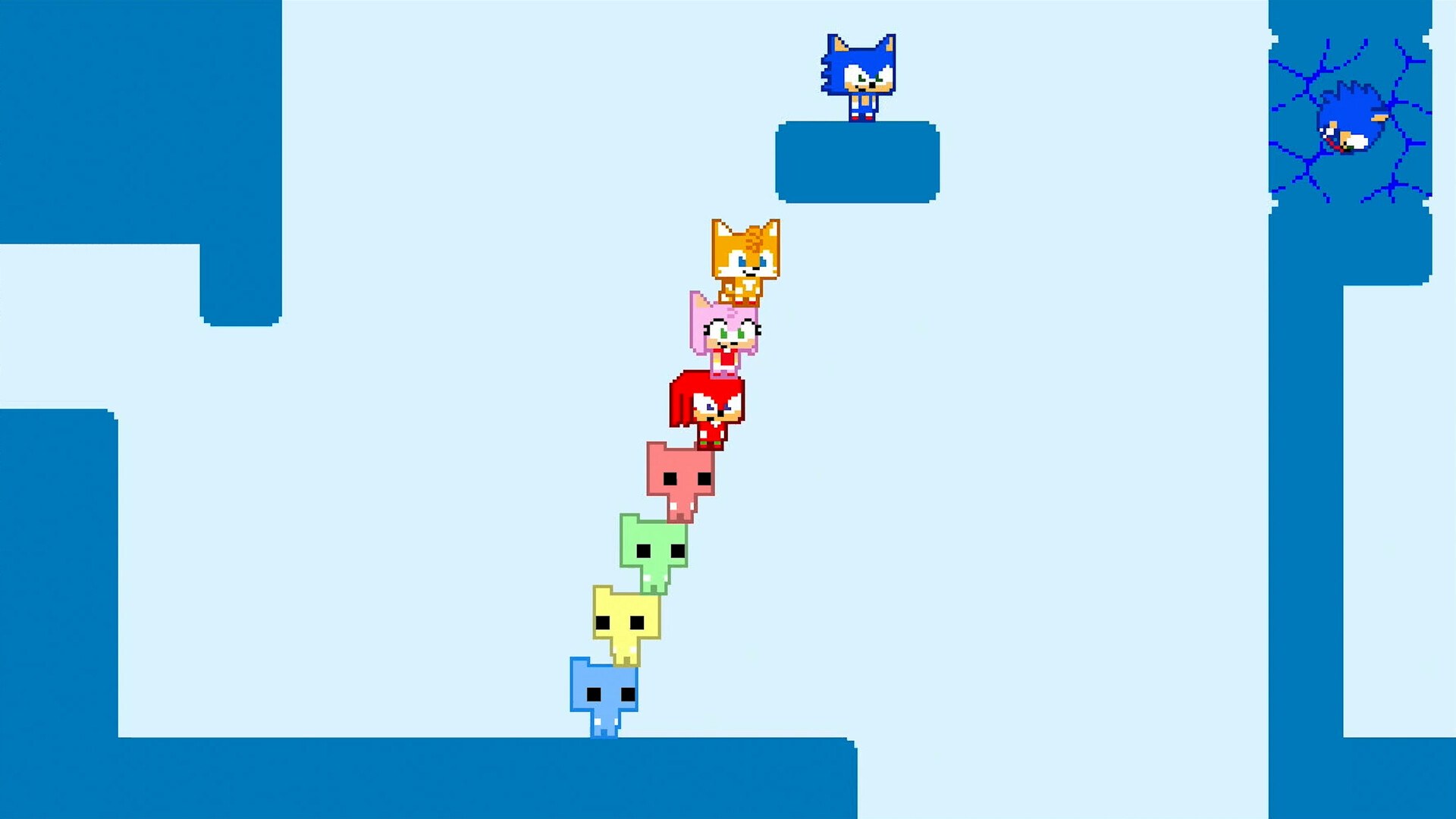 Players stacking up to climb