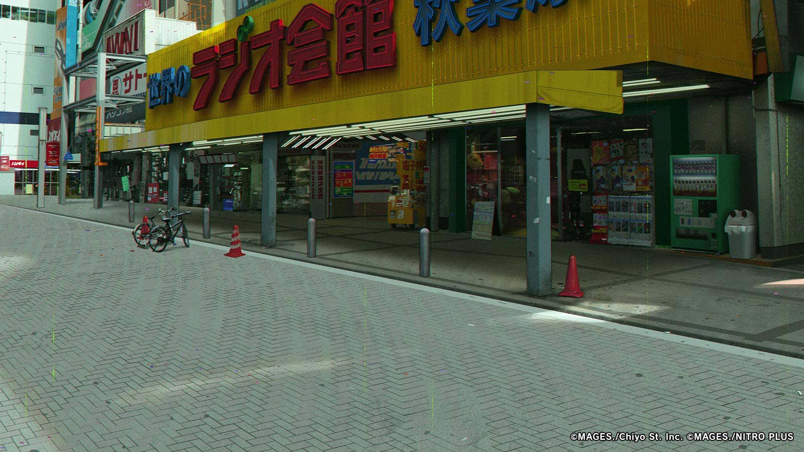 A redrawn Akihabara street background