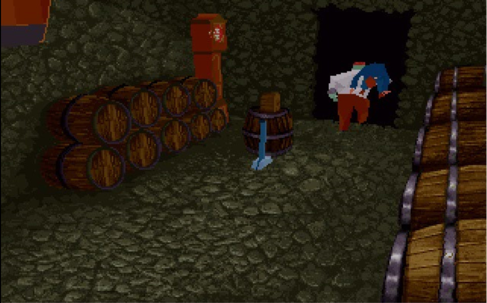 A scene in the basement wine cellar of Alone in the Dark