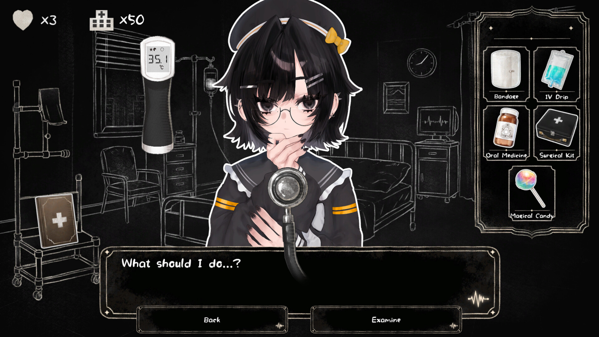 The examination screen