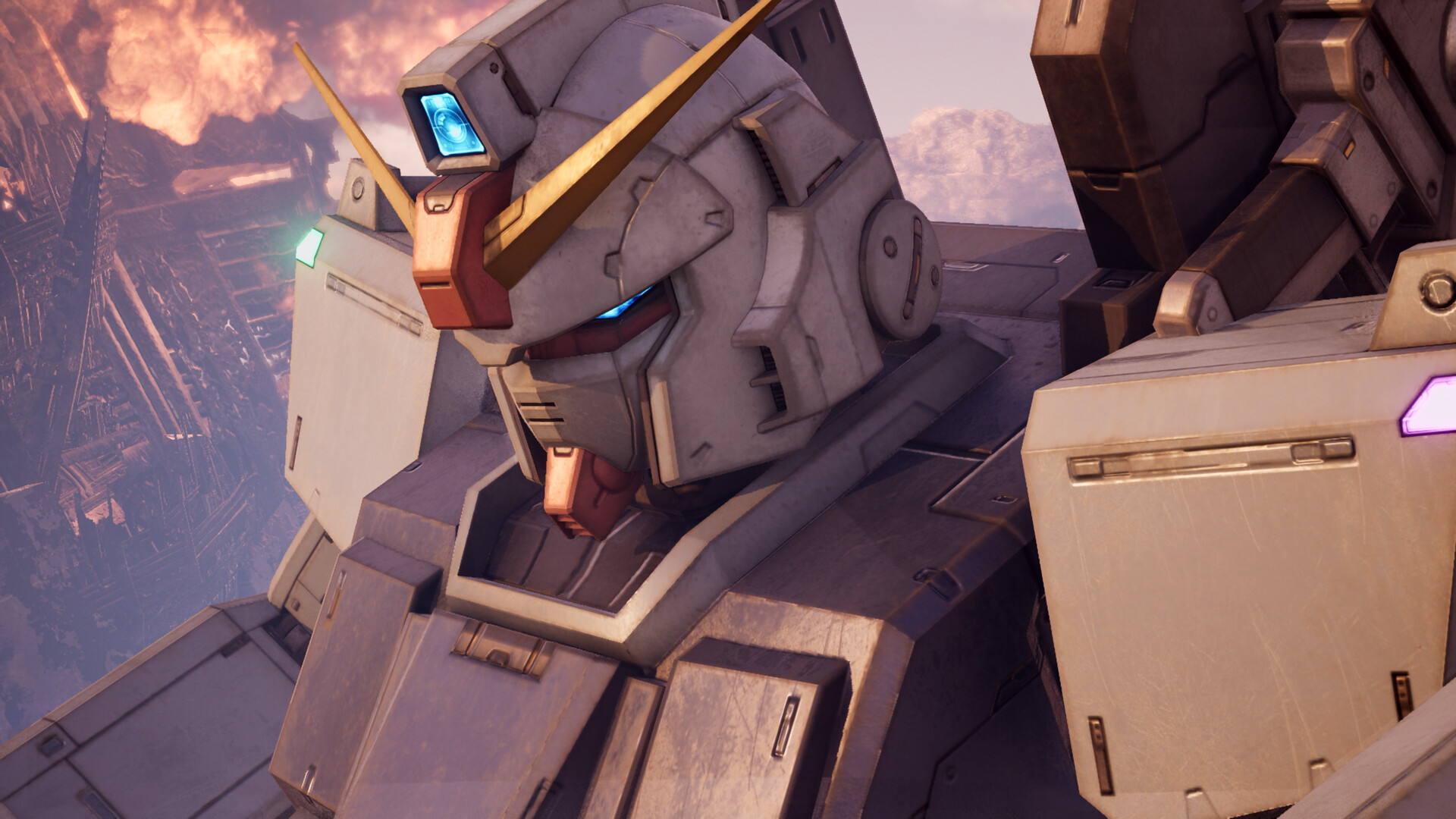 Close-up of a mobile suit's face