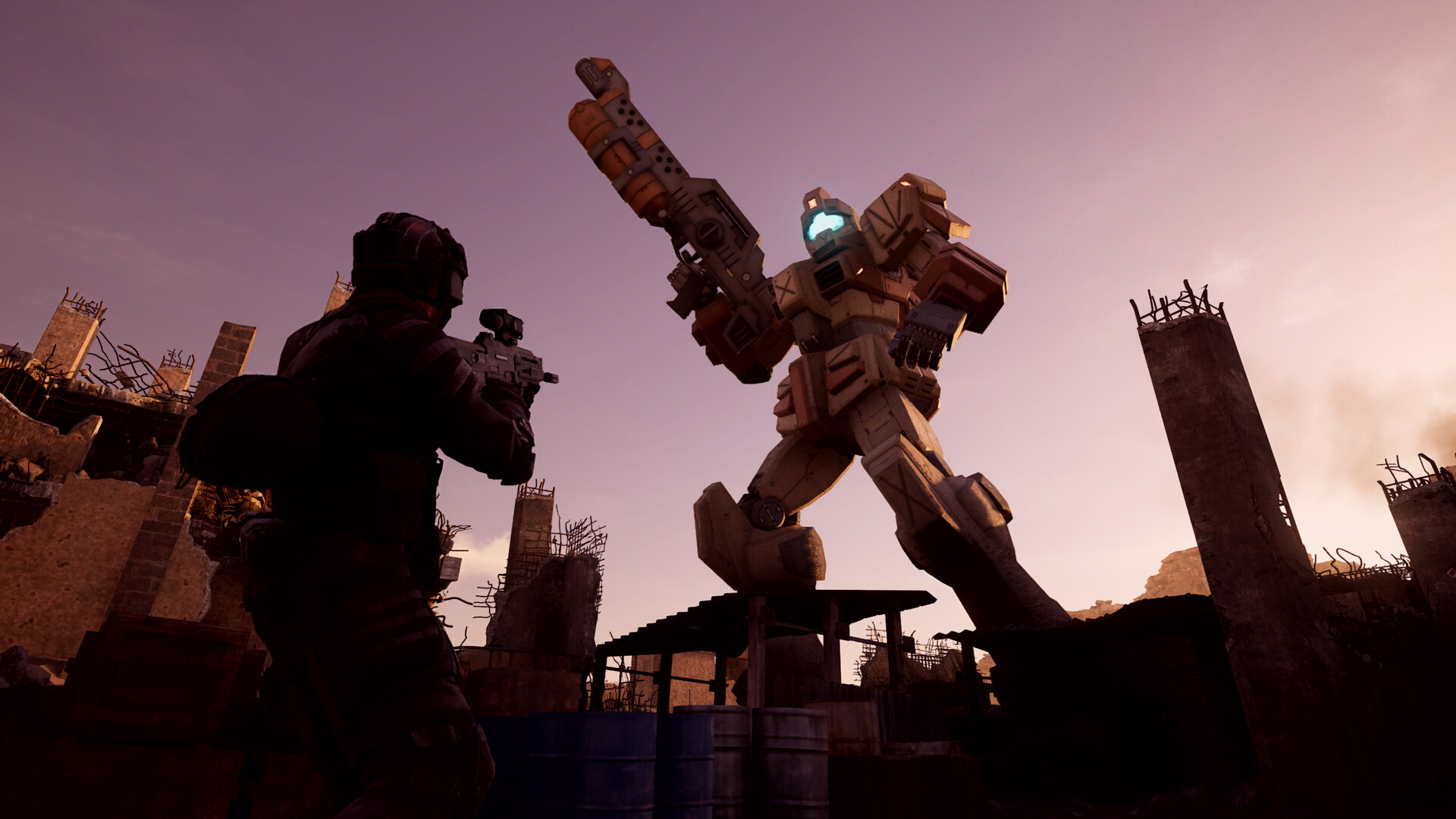 Infantry and mobile suits